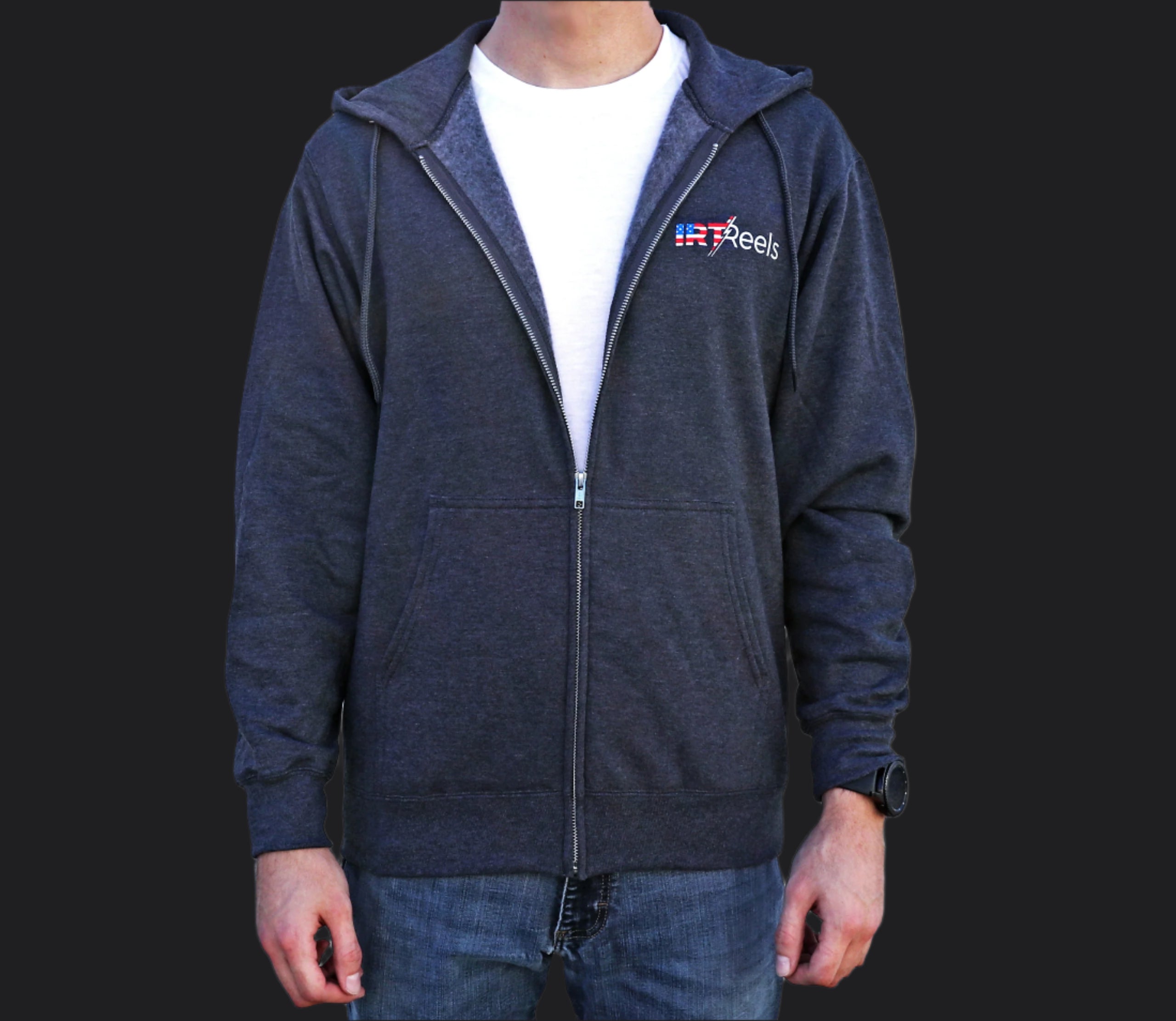Stars and Stripes Heather Gray Zip-Up