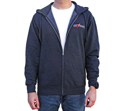 Stars and Stripes Heather Gray Zip-Up - Small