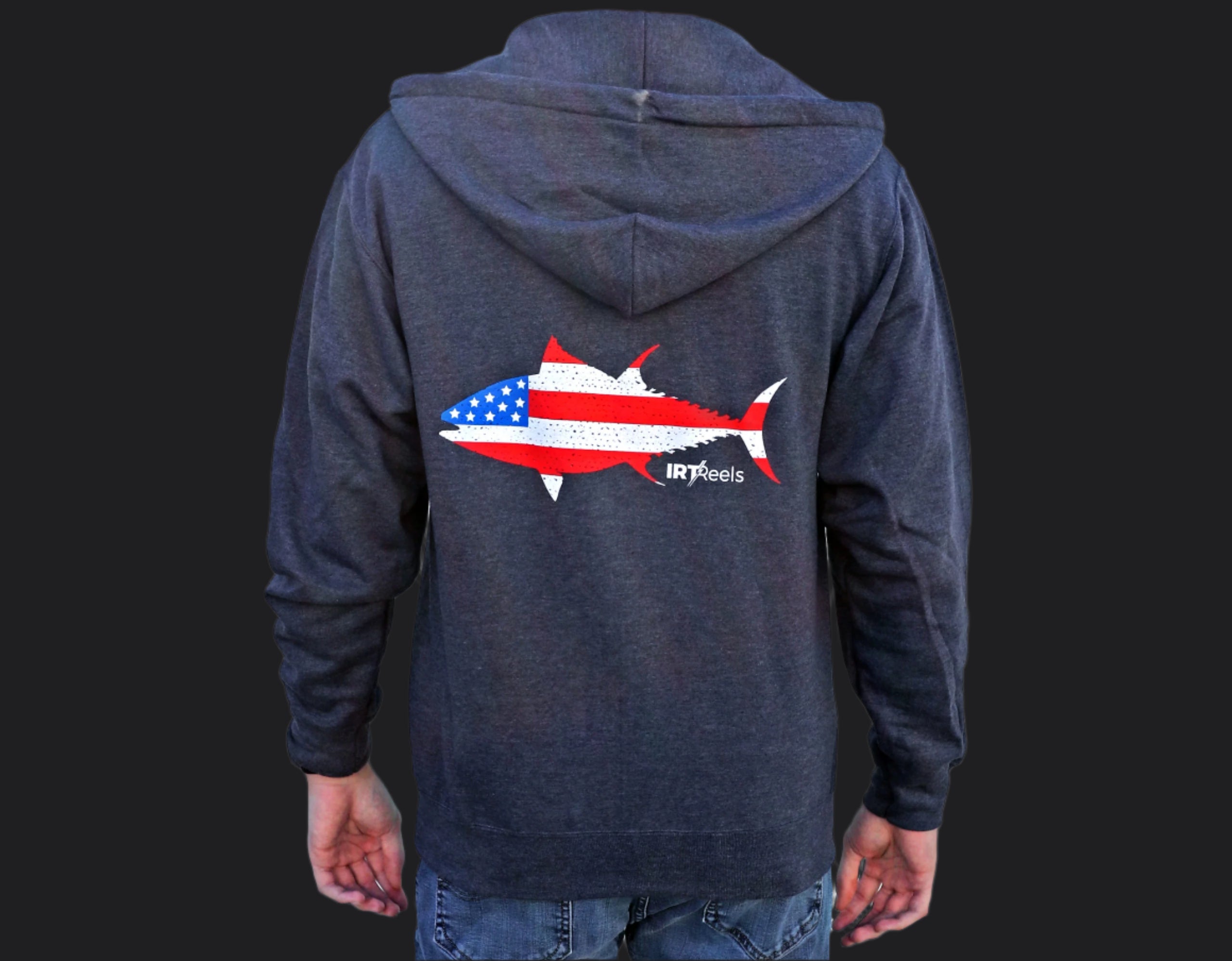 Stars and Stripes Heather Gray Zip-Up